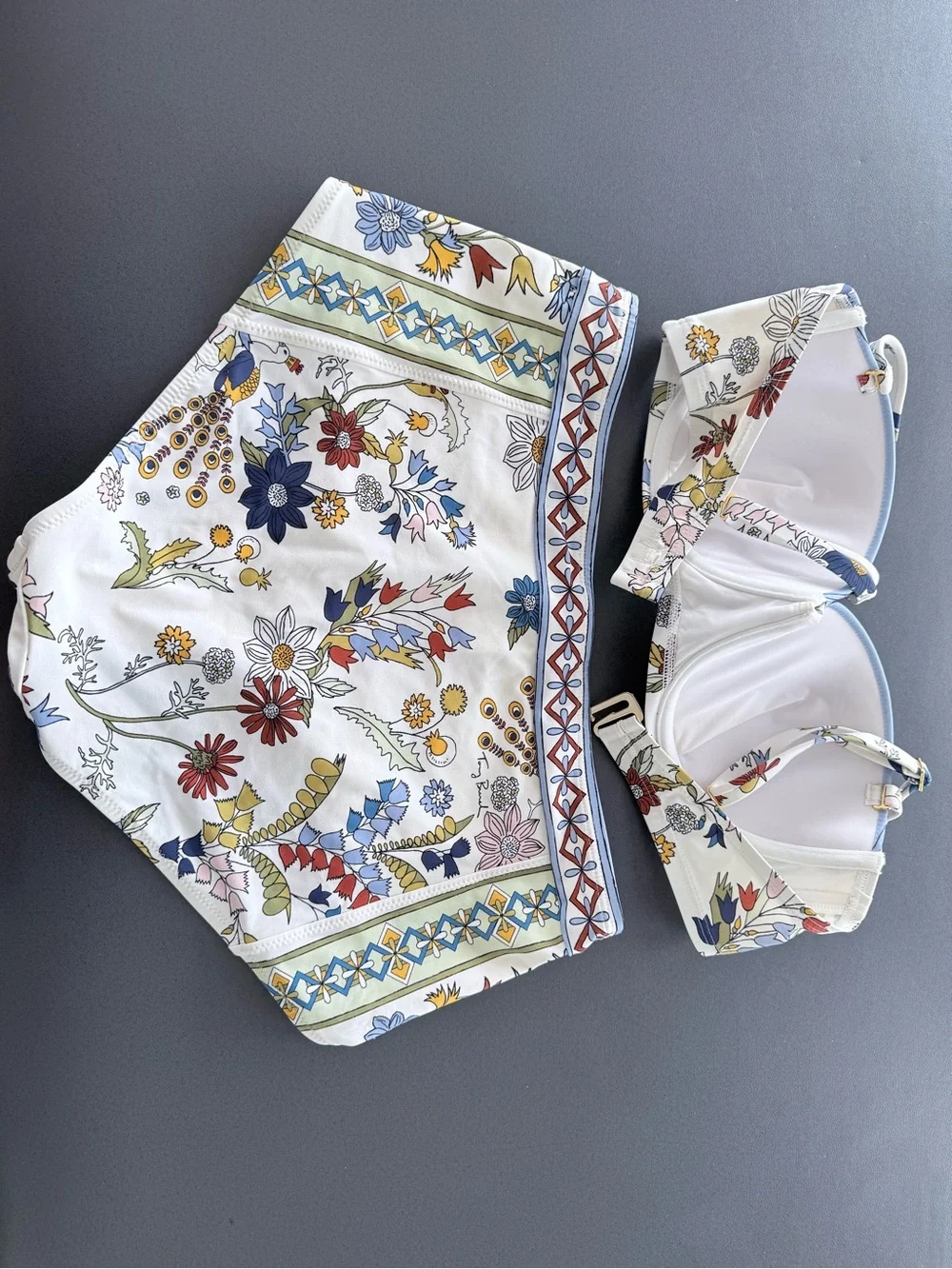 Tory Burch Meadow Folly Floral High-Waisted Bikini Set | Size Small
